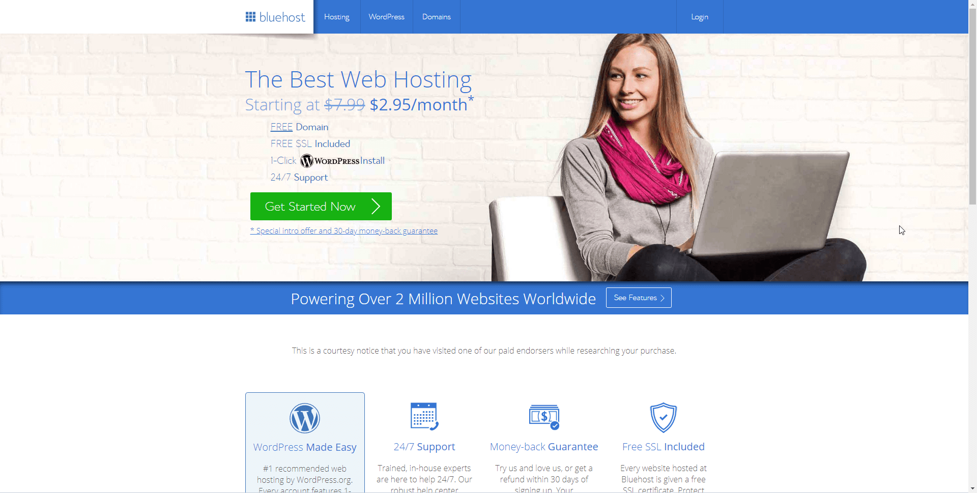 موقع ويب bluehost.com