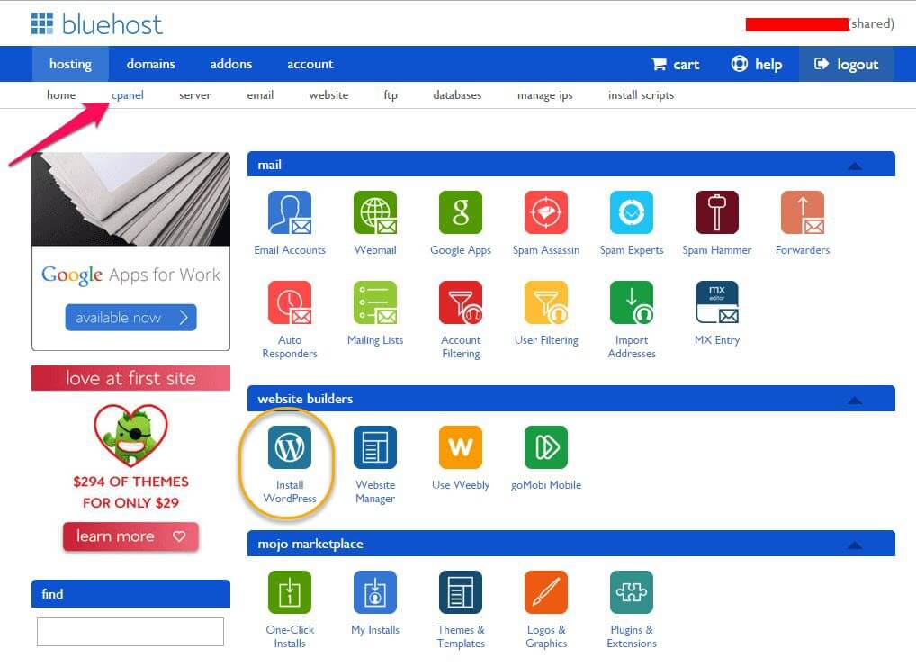 bluehost-cpanel